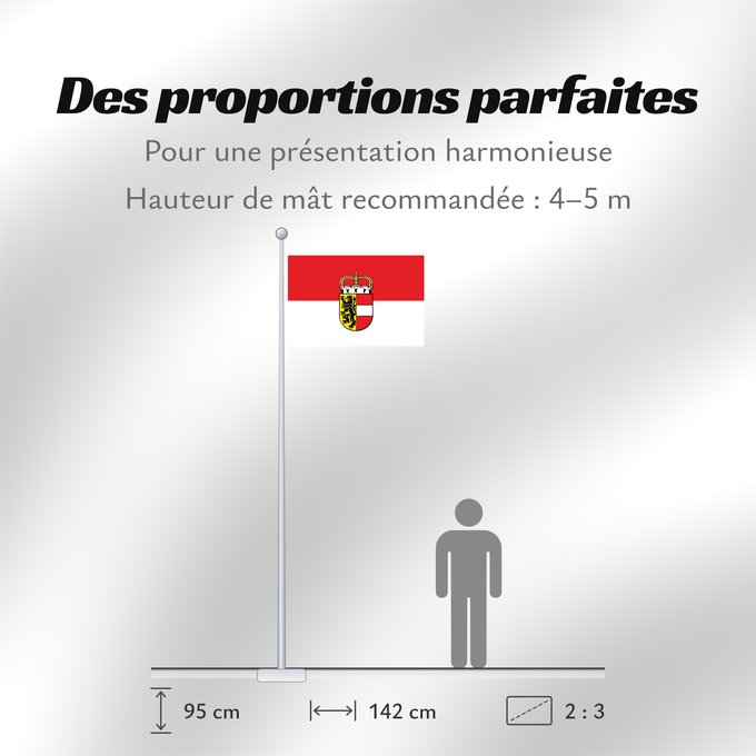 Proportions du drapeau : Salzburg Salzburg (state) Salzbourg Salzburgo Salisburgo