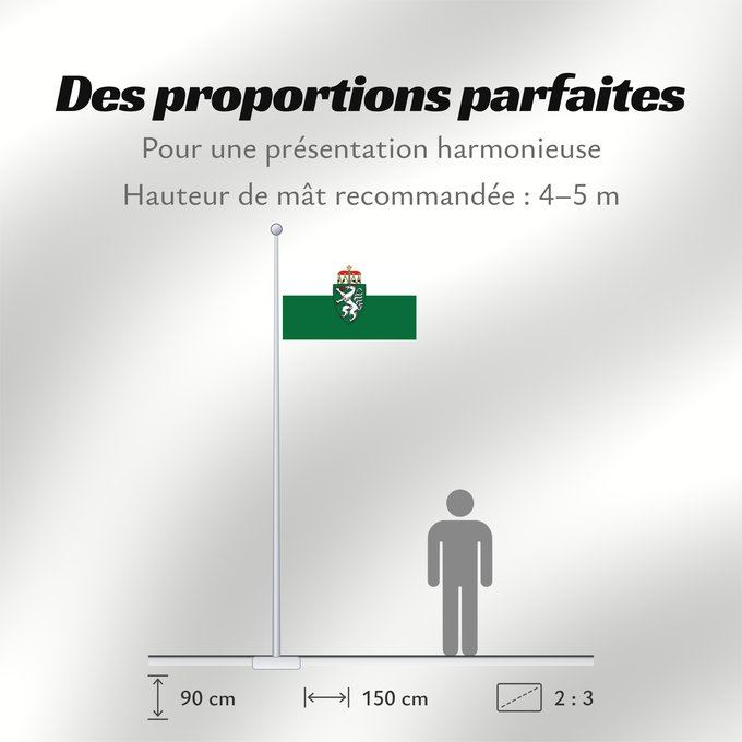 Proportions du drapeau : Styria White-green. Colours of the state of Styria Styrie Estiria Weiß-grün. Landesfarben der Steiermark Stiria