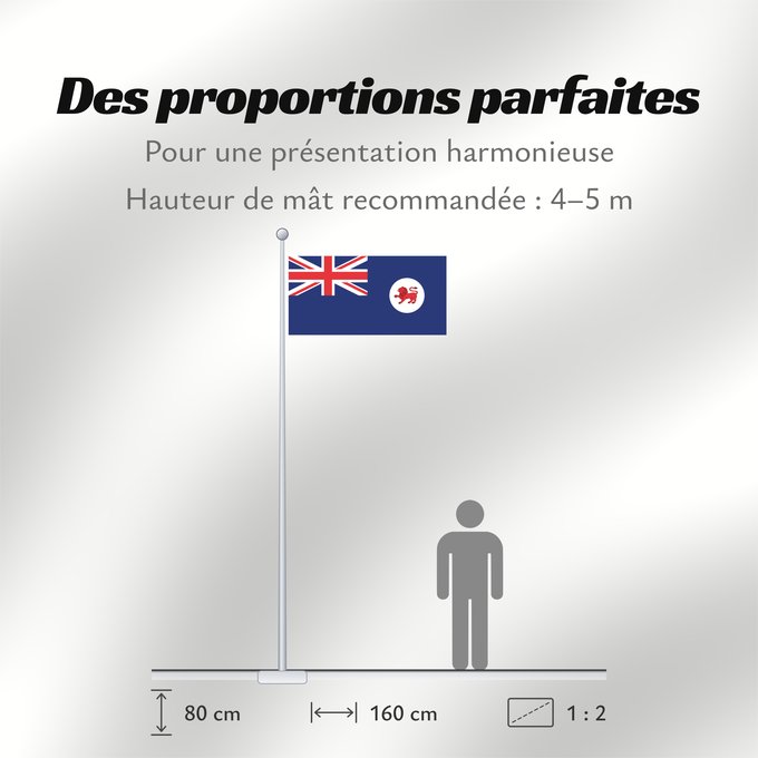 Proportions du drapeau : Tasmania	Tasmanie	Tasmanien