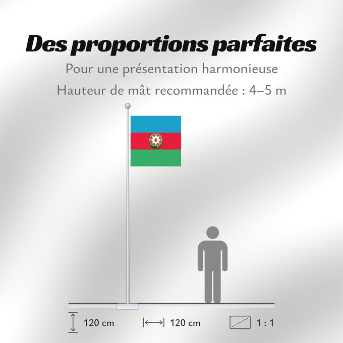 Proportions du drapeau : Standard of the President of Azerbaijan