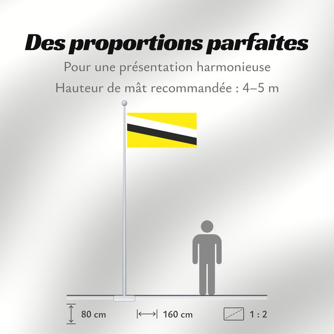 Proportions du drapeau : Brunei from 1906 to 1959 Brunei form 1906 to 29th September 1959 Brunéi (1906-1959) Brunei (1906-1959)