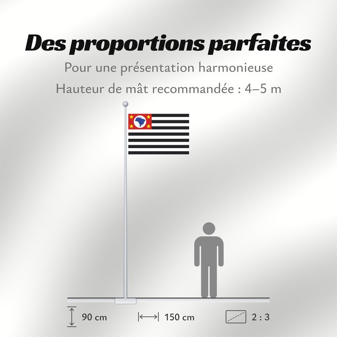 Proportions du drapeau : São Paulo	Sao Paulo	São Paulo, Brasil
