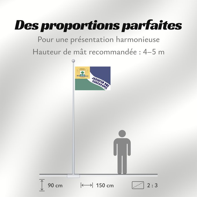 Proportions du drapeau : JaboataodosGuararapes Pernambuco Brasil Jaboatão dos Guararapes Município de Jaboatão dos Guararapes no Estado de Pernambuco