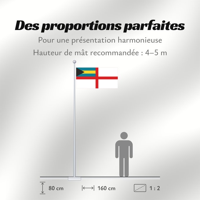 Proportions du drapeau : Naval Ensign of the Bahamas