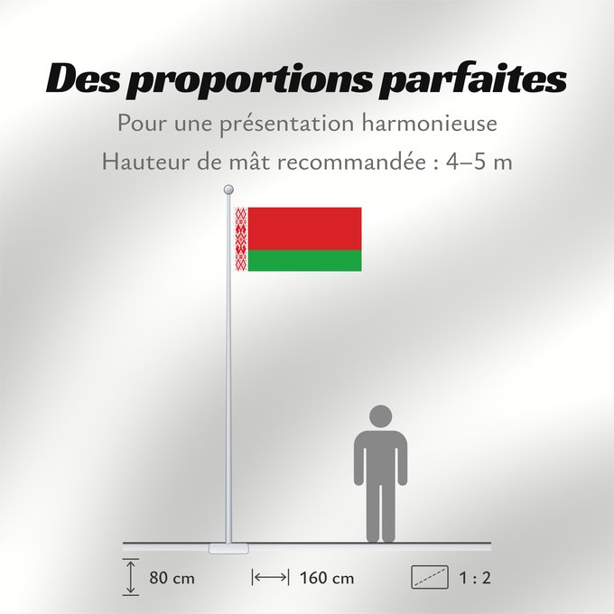 Proportions du drapeau : Belarus  1995–2012	Belarus (1995–2012)	Biélorussie (1995–2012)	Bielorrusia (1995–2012)	Bielorussia (1995–2012)	Belarus 1995-2012