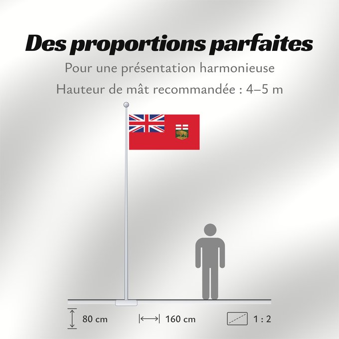 Proportions du drapeau : Manitoba	Manitoba 	Banniel proviñs Manitoba, Kanada