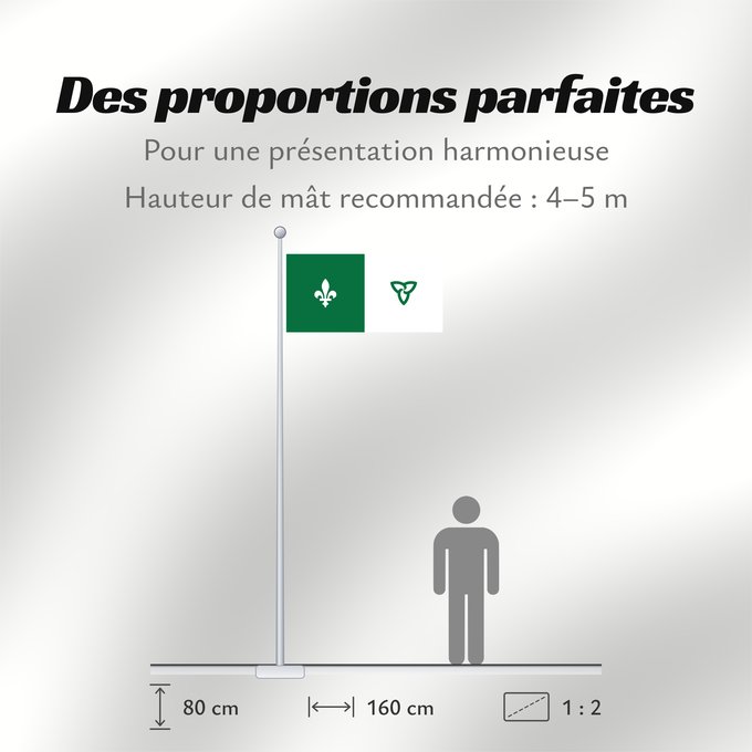 Proportions du drapeau : Franco-Ontarian W Franco-Ontarian Flag Ontario, Canada