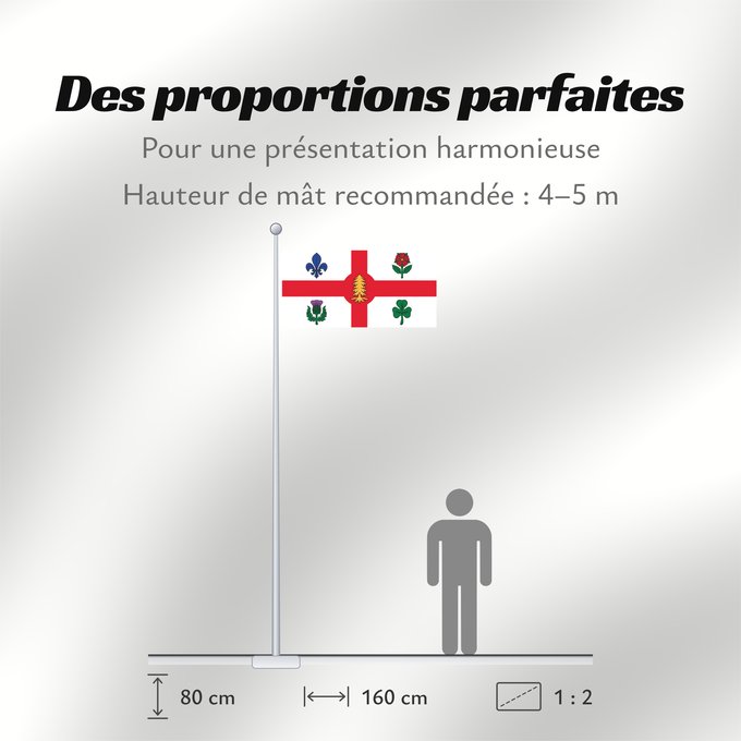 Proportions du drapeau : Montreal City of Montreal, Canada Ville de Montréal, Canada Die Fahne der Stadt Montreal, Kanada