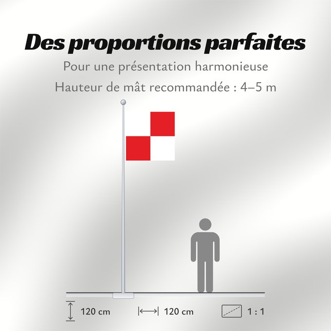 Proportions du drapeau : Chamoson	Swiss municipality of Chamoson, Canton of Wallis	Commune suisse de Chamoson, du canton de Valais