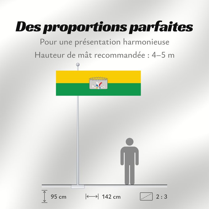 Proportions du drapeau : Independencia, Chile