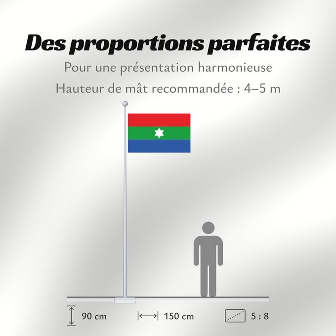 Proportions du drapeau : Maicao Maicao, La Guajira, Colombia Majkao. La Gvahiro, Kolombio