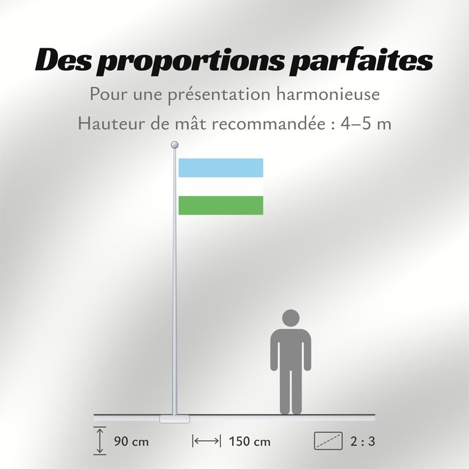 Proportions du drapeau : Pacho Pacho, Cundinamarca