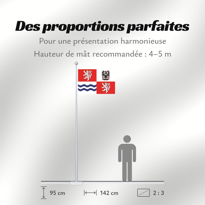 Proportions du drapeau : Central Bohemian Region	Région de Bohême centrale	Región de Bohemia Central	Mittelböhmische Region