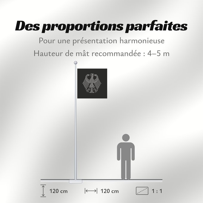 Proportions du drapeau : Bundestrauerstander, Trauerstandarte der Bundesrepublik Deutschland
