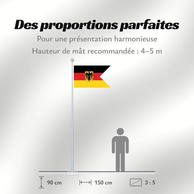 Proportions du drapeau : German Consular Ensign