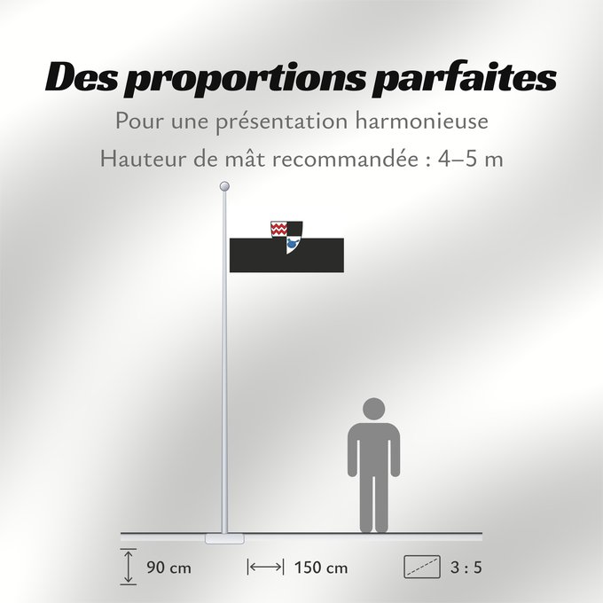 Proportions du drapeau : Grosselfingen (Schwäbische Alb)