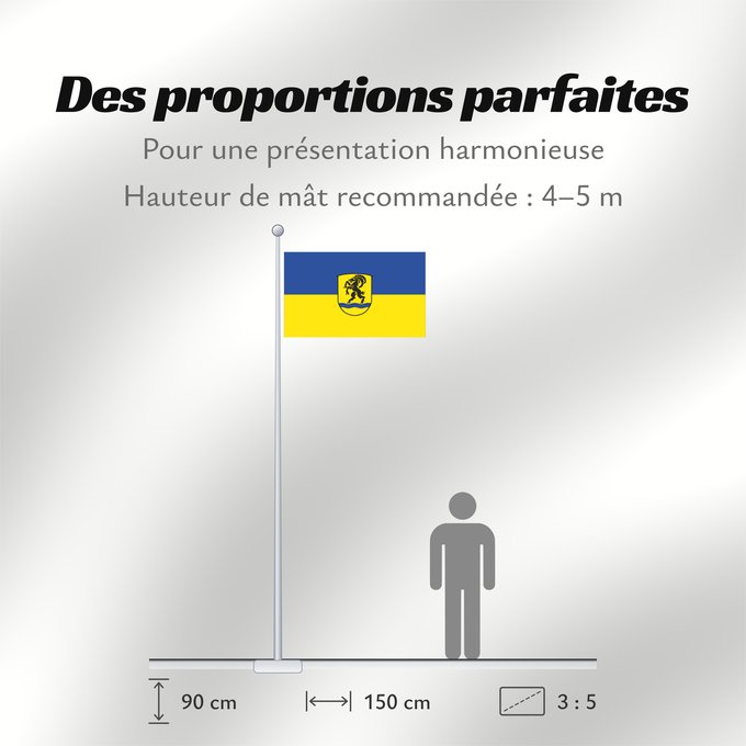 Proportions du drapeau : Hebertshausen (Münchener Umland)