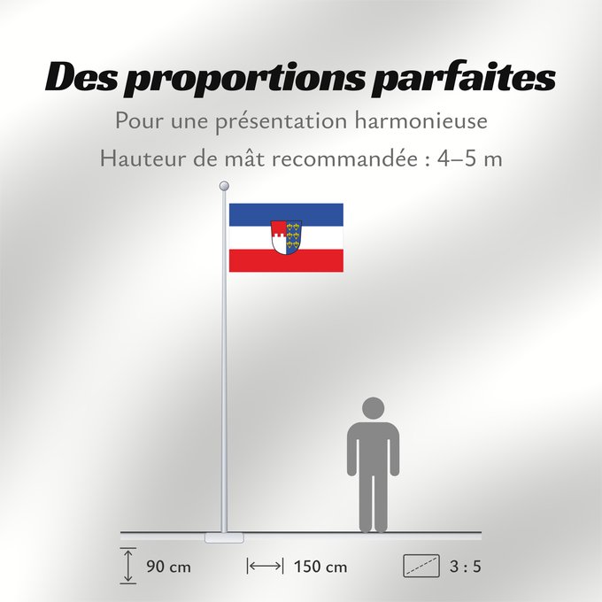 Proportions du drapeau : Langenpreising (Münchener Umland)