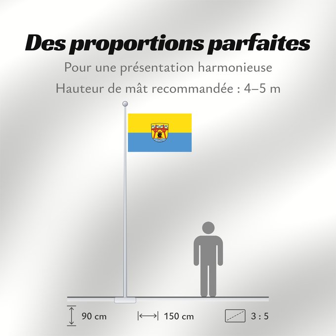 Proportions du drapeau : Zolling (Münchener Umland)