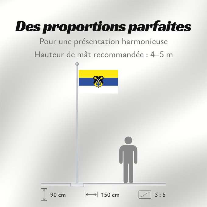 Proportions du drapeau : Eresing (Ammersee-Lech)