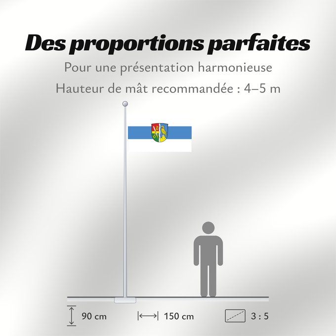 Proportions du drapeau : Weyarn (Alpenregion Tegernsee-Schliersee)