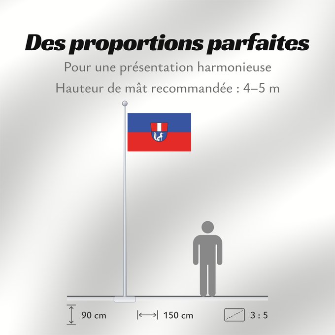 Proportions du drapeau : Taufkirchen (Inn-Salzach)