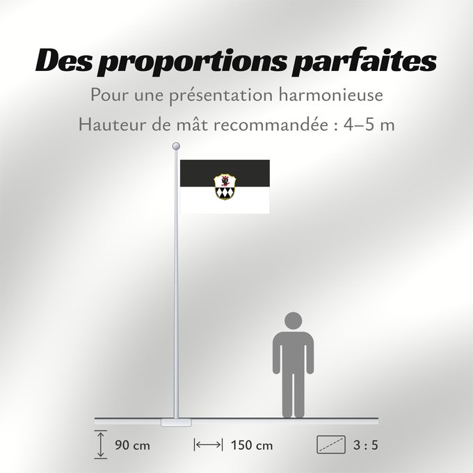 Proportions du drapeau : Ismaning (Münchener Umland)