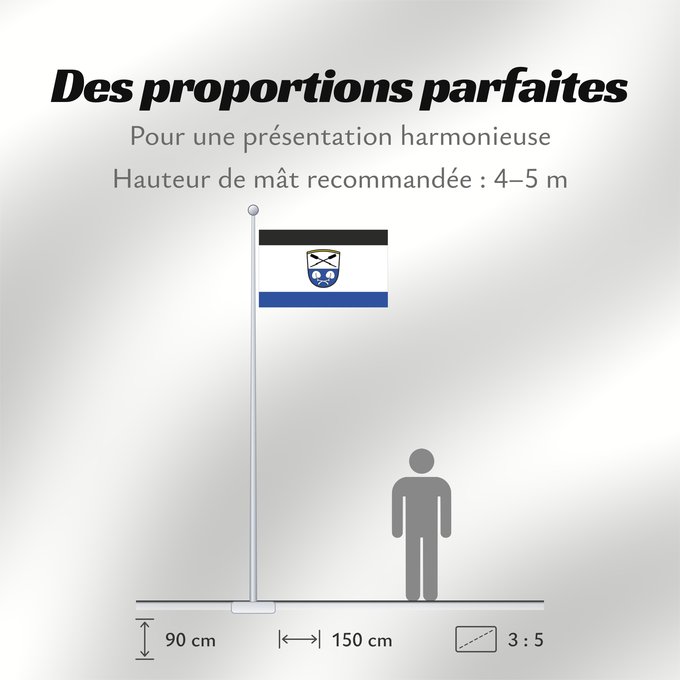 Proportions du drapeau : Gstadt a.Chiemsee (Chiemsee-Alpenland)