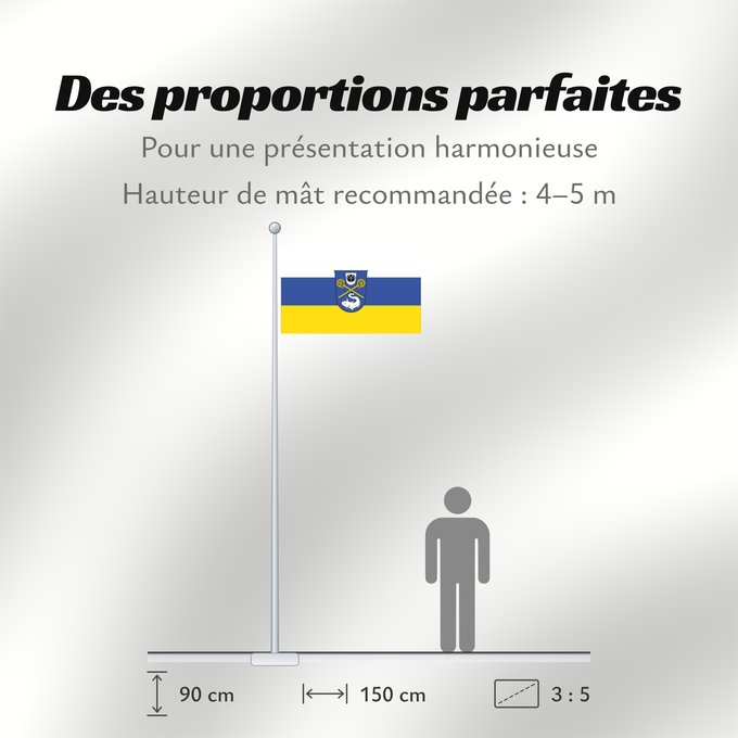 Proportions du drapeau : Weßling (Starnberger Fünf-Seen-Land)