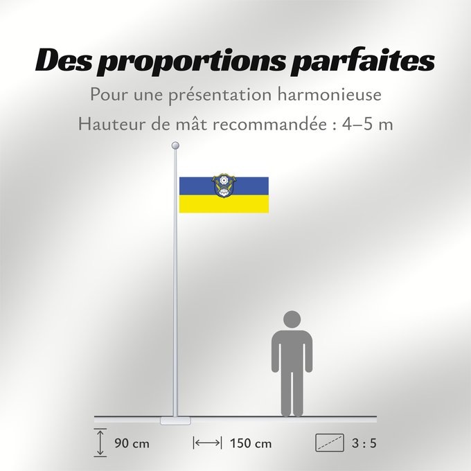 Proportions du drapeau : Tacherting (Chiemgau)