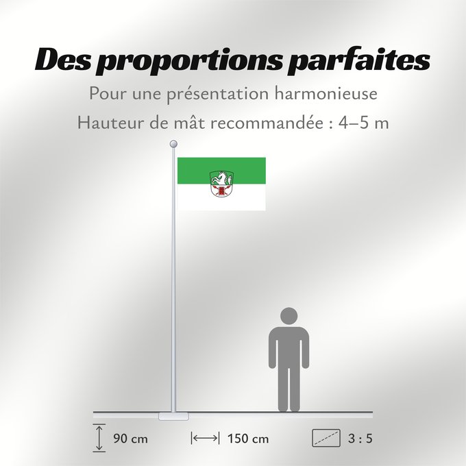 Proportions du drapeau : Vachendorf (Chiemgau)