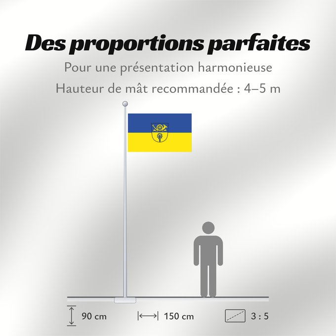 Proportions du drapeau : Raisting (Pfaffenwinkel)