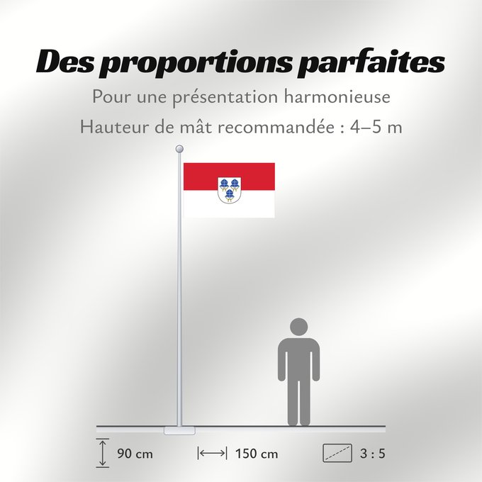Proportions du drapeau : Landshut (Ostbayerische Städte)