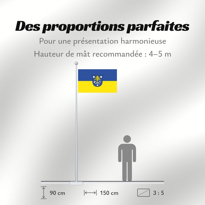 Proportions du drapeau : Ihrlerstein (Bayerischer Jura)