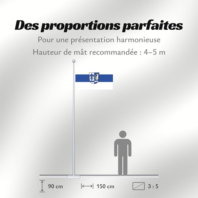 Proportions du drapeau : Ruderting (Bayerischer Wald)
