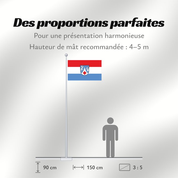 Proportions du drapeau : Hunderdorf (Bayerischer Wald)