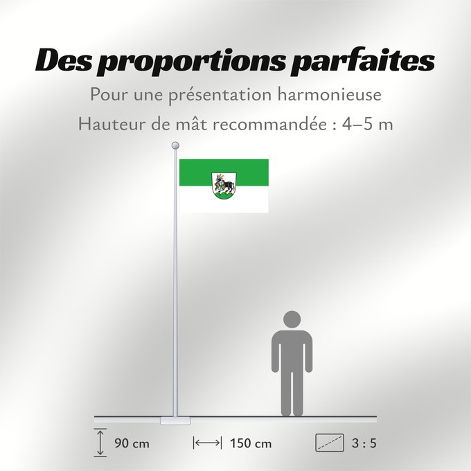 Proportions du drapeau : Auerbach i.d.OPf., St (Bayerischer Jura)