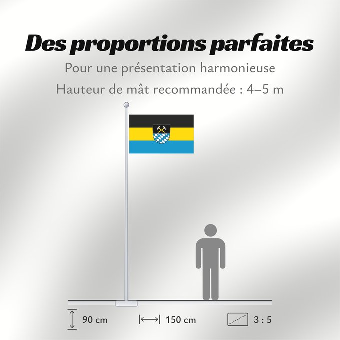 Proportions du drapeau : Freihung, M (Bayerischer Jura)