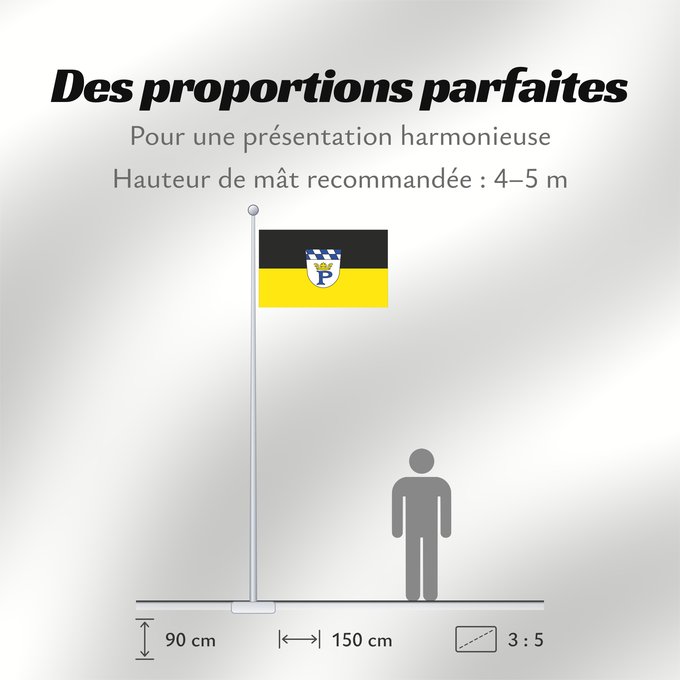 Proportions du drapeau : Pressath, St (Oberpfälzer Wald)