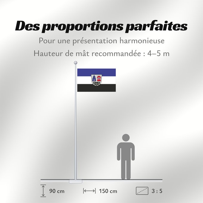 Proportions du drapeau : Wernberg-Köblitz, M (Oberpfälzer Wald)