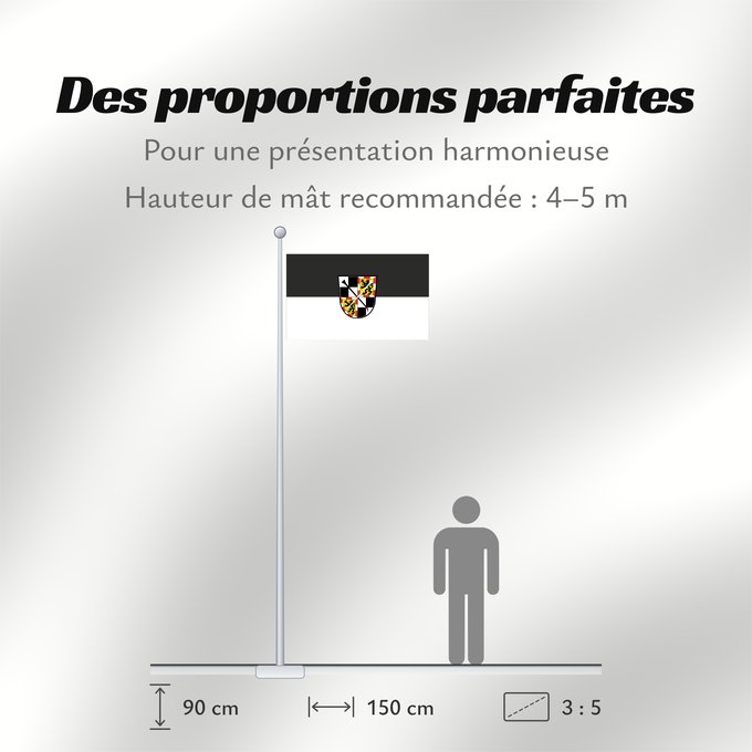 Proportions du drapeau : Bayreuth (Fichtelgebirge)