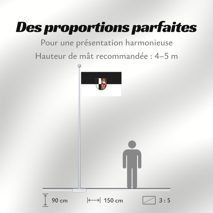 Proportions du drapeau : Naila, St (Frankenwald)