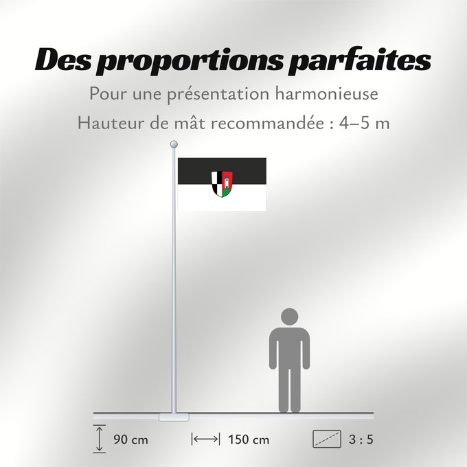Proportions du drapeau : Hohenberg a.d.Eger, St (Fichtelgebirge)
