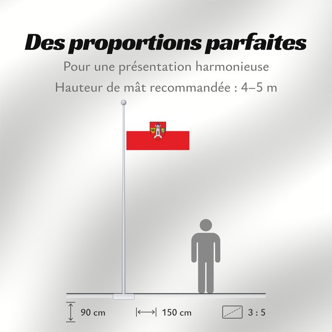 Proportions du drapeau : Schwabach (Städteregion Nürnberg)