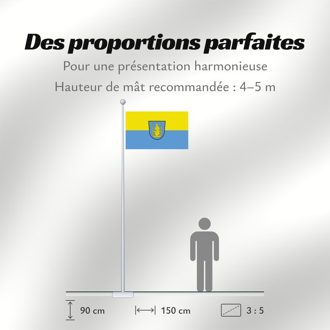 Proportions du drapeau : Greding, St (Naturpark Altmühltal)