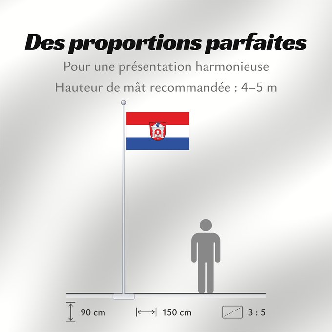Proportions du drapeau : Mespelbrunn (Spessart-Mainland)