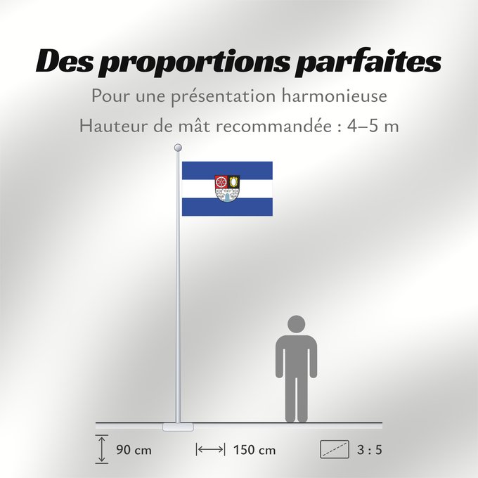 Proportions du drapeau : Weibersbrunn (Spessart-Mainland)