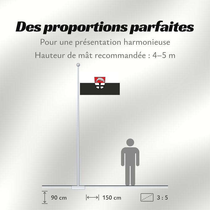 Proportions du drapeau : Nordheim v.d.Rhön (Rhön)