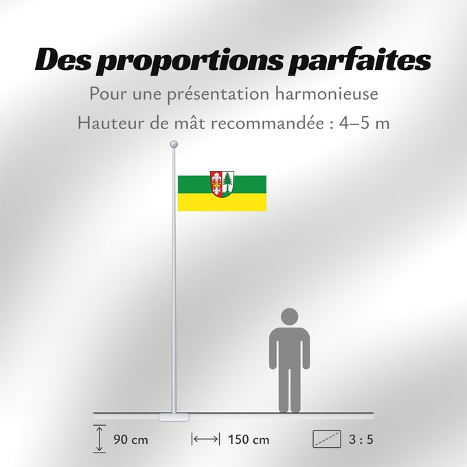 Proportions du drapeau : Schneeberg, M (Spessart-Mainland)