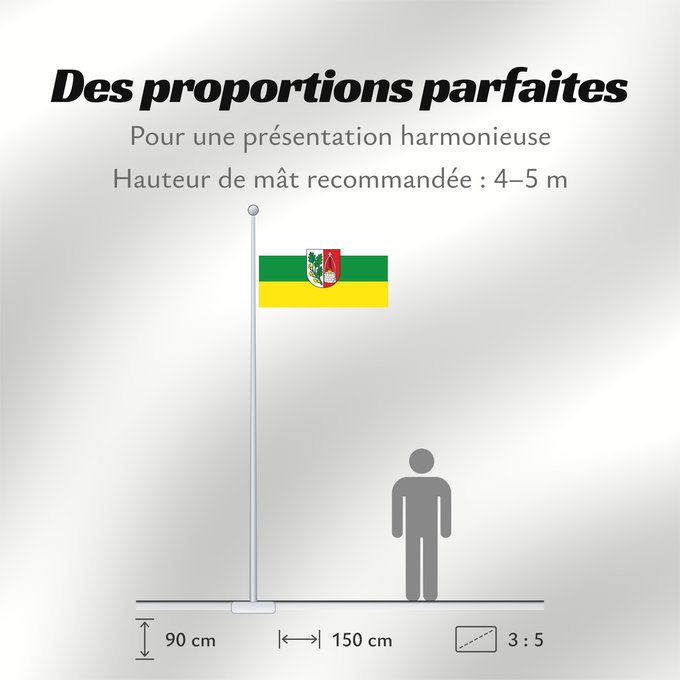 Proportions du drapeau : Bischbrunn (Spessart-Mainland)